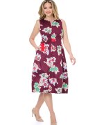 BAROCCA Rochie midi cu buzunare laterale - Rosu/Verde/Roz