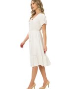BAROCCA Rochie midi cu decolteu in V Nancy - Alb