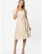 BAROCCA Rochie midi cu decolteu in V Nancy - Bej