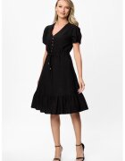 BAROCCA Rochie midi cu decolteu in V Nancy - Negru