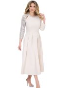 BAROCCA Rochie midi evazata - Bej deschis