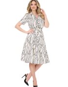 BAROCCA Rochie scurta cu cordon in talie - Negru/Alb murdar