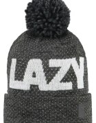Barts Caciula din amestec de lana cu ciucure si model text Lazy 17321 - Gri inchis