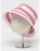 Barts Palarie bucket cu model in dungi Fijis - Alb/Roz zmeuriu