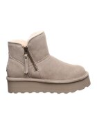 BEARPAW Ghete flatform de piele intoarsa cu fermoar - Maro taupe