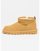 BEARPAW Ghete pull-on de piele intoarsa Super Shorty Deco - Maro camel deschis