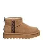 BEARPAW Ghete slip-on flatform din piele intoarsa - Maro inchis/Maro nisip