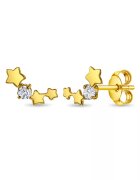 Bebe Gold Cercei din Aur 14K pentru Adolescenti / Adulti - model Constelatie cu Pietre CZ - inchidere cu Fluturas