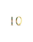Bebe Gold Cercei din Aur 14K pentru Copii - model Rotund cu Pietre CZ Multicolor - inchidere cu Tortita