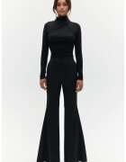 Benu Pantaloni evazati de dama Negru stil costum