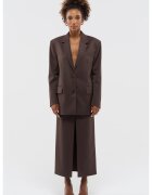 Benu Sacou oversized din lana virgina cu nasturi - Maro