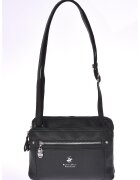 Beverly Hills Polo Club Geanta crossbody de piele ecologica cu doua compartimente - Negru