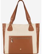 Beverly Hills Polo Club Geanta shopper cu segmente din panza - Bej/Caramel