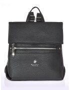 Beverly Hills Polo Club Rucsac de piele ecologica cu buzunare exterioare - Negru