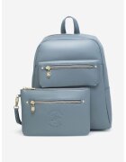Beverly Hills Polo Club Rucsac de piele ecologica cu etui detasabil - Albastru prafuit