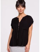 BeWear Bluza cu maneci scurte - cu nasturi - - Negru