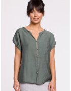 BeWear Bluza cu maneci scurte - cu nasturi - - Verde menta