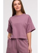 BeWear Bluza oversize cu maneci scurte - Mov - Mov