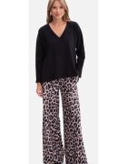 BeWear Pantaloni largi - B302 model 1 imprimeu - 65% poliester - 30% viscoza - 5% elastan - elastic in talie - casual - lungi - drepte - fara buzunare - fara inchizatoare material placut la atingere - Multicolor