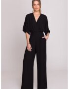 BeWear Salopeta Cu Decolteu Petrecut - Negru - Negru
