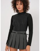Big Dart BigDart - cu guler inalt - maneca lunga - Negru - Negru