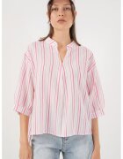 Big Dart Bluza dama HiCCUP BDART - cu dungi - decolteu in V - textil - roz pudrat