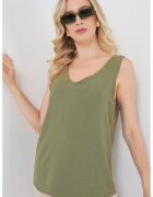 Big Dart Bluza dama - HiCCUP - BDART V-Neck Pull-On - kaki - textil
