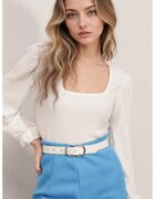 Big Dart Bluza dama - HiCCUP - decolteu patrat - poliester/lycra - alb