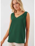 Big Dart Bluza dama - HiCCUP - pull-on - decolteu in V - verde - textil - Verde padure