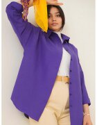 Big Dart Camasa dama BigDart - poplin - croiala lejera - bumbac si poliester - Ametist violet -