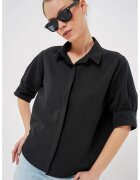 Big Dart Camasa dama - HiCCUP - din poplin - cu nasturi - negru - bumbac