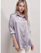 Big Dart Camasa supradimensionata - BigDart - satin - cu inchidere cu nasturi - Liliac Violet -