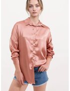 Big Dart Camasa supradimensionata HiCCUP din satin - Maro deschis