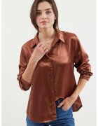 Big Dart Camasi dama - HiCCUP - camasa cu maneca lunga - satin - maro camel