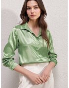 Big Dart Camasi dama HiCCUP satin - Verde lime