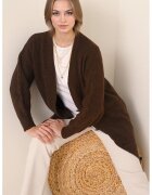 Big Dart Cardigan - BigDart - texturat Seersucker - decolteu in V - tricot - Maro -