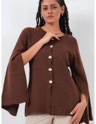 Big Dart Cardigan tricotat texturat - maro mocha - tricot - One Size