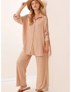 Big Dart Compleu dama - maneca lunga - bej - textil