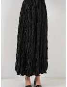 Big Dart Fusta maxi - HiCCUP - texturata - cu captuseala - neagra - satin