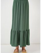 Big Dart Fusta maxi HiCCUP - texturata - talie elastica - verde - poliester/lycra