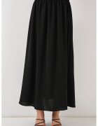 Big Dart Fusta maxi texturata HiCCUP cu snur in talie - neagra - poliester-elastan