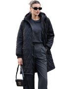 Big Dart Geaca lunga dama - cu gluga - HiCCUP - textil - negru