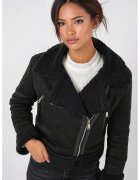 Big Dart Jacheta dama - piele ecologica - HiCCUP - cu guler elegant - negru