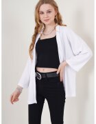 Big Dart Kimono - HiCCUP - Alb - M INTL - tricot - croi lejer - maneci trei sferturi