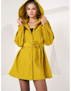 Big Dart Palton dama BigDart - trench cu gluga - croiala lejera - textil - Verde masliniu -