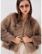 Big Dart Palton dama - crop fit - maro castor - blana artificiala