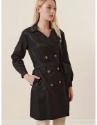 Big Dart Palton dama - HiCCUP - cu doua randuri de nasturi - negru - textil