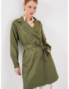 Big Dart Palton dama HiCCUP - cu doua randuri de nasturi - textil - verde