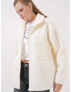 Big Dart Palton dama HiCCUP - palton supradimensionat - detalii de buzunar - bej natural - textil