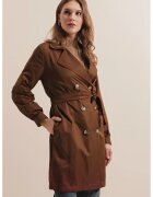 Big Dart Palton pentru dama - HiCCUP - cu doua randuri de nasturi - textil - maro
